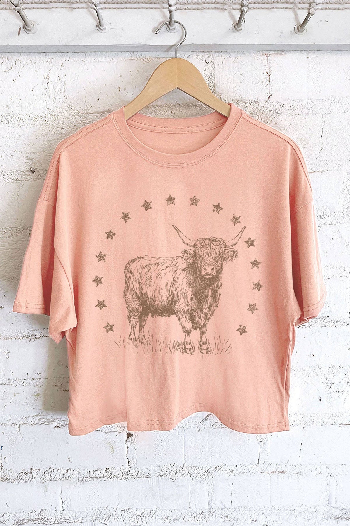Highland Cow Graphic Long Crop Top