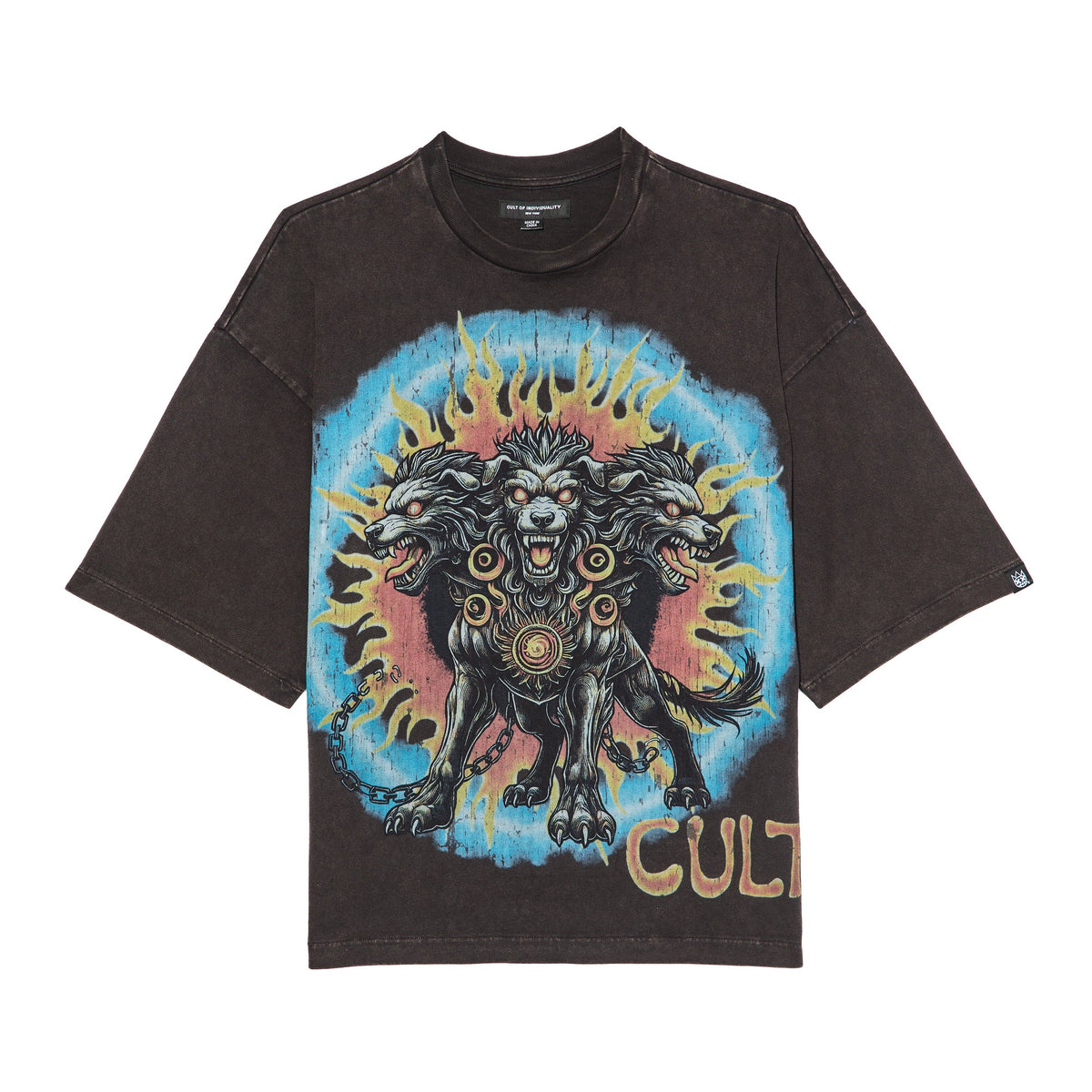 Cult's Oversized Tee "May the Bridges I Burn" in Charcoal