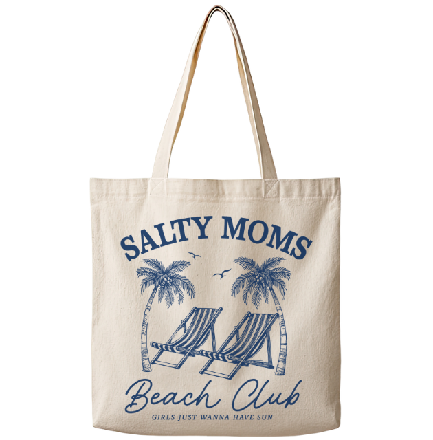 Salty Moms Beach Club - Canvas Tote Bag