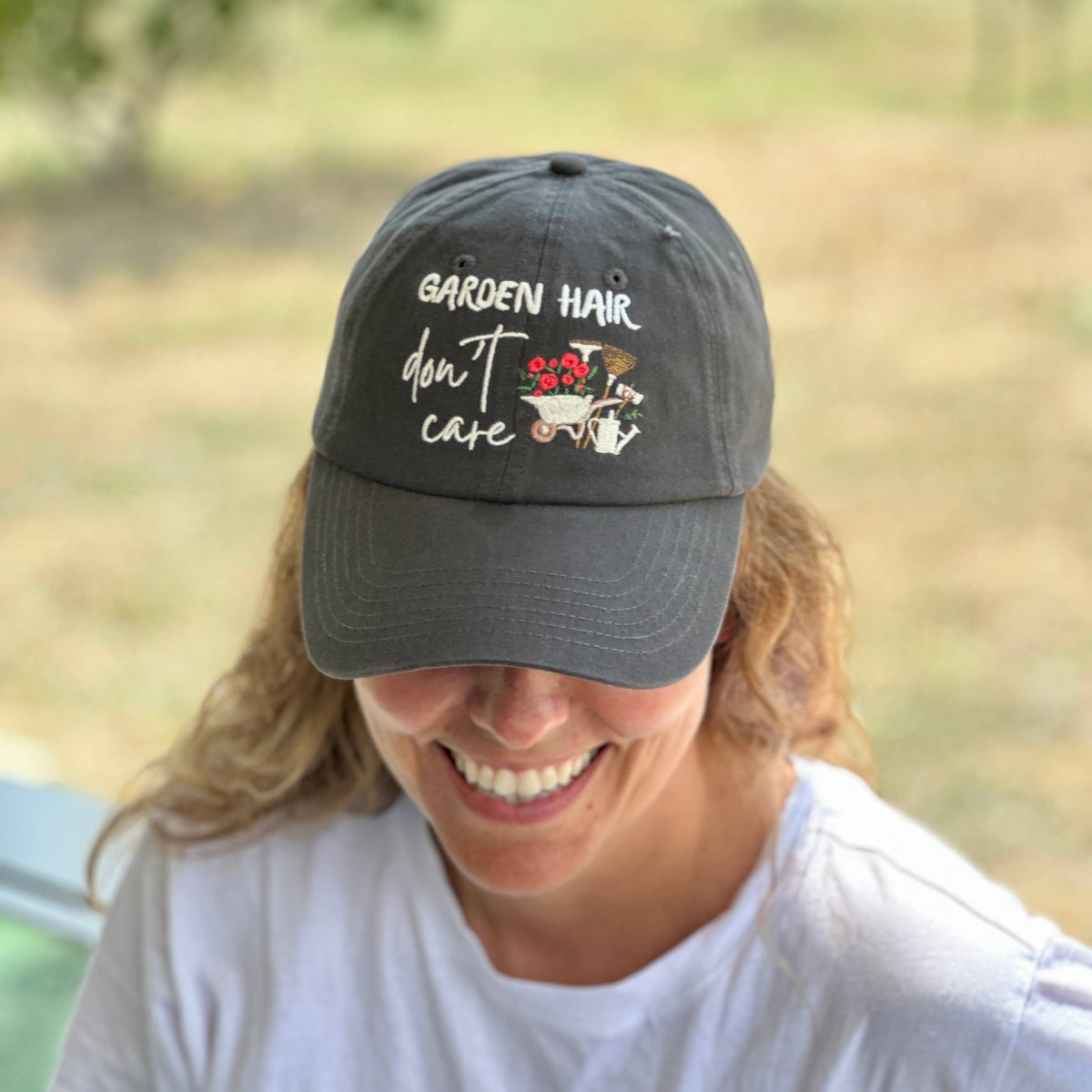 Garden Hair Don't Care Embroidered Hat For Gardener