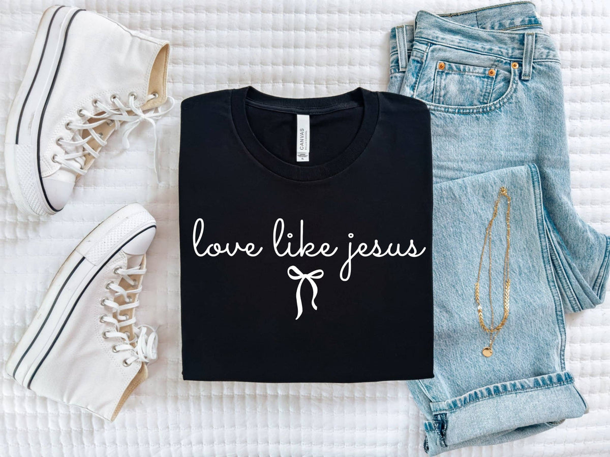 Love Like Jesus Black Bella Christian Graphic Tee