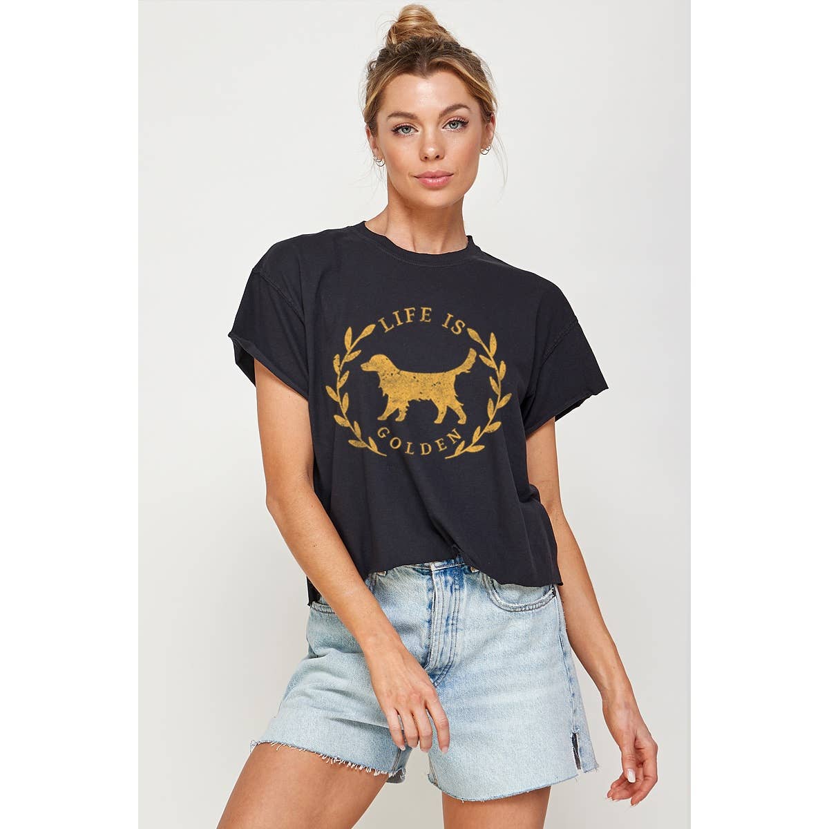 Life Is Golden Vintage Graphic Crop Top