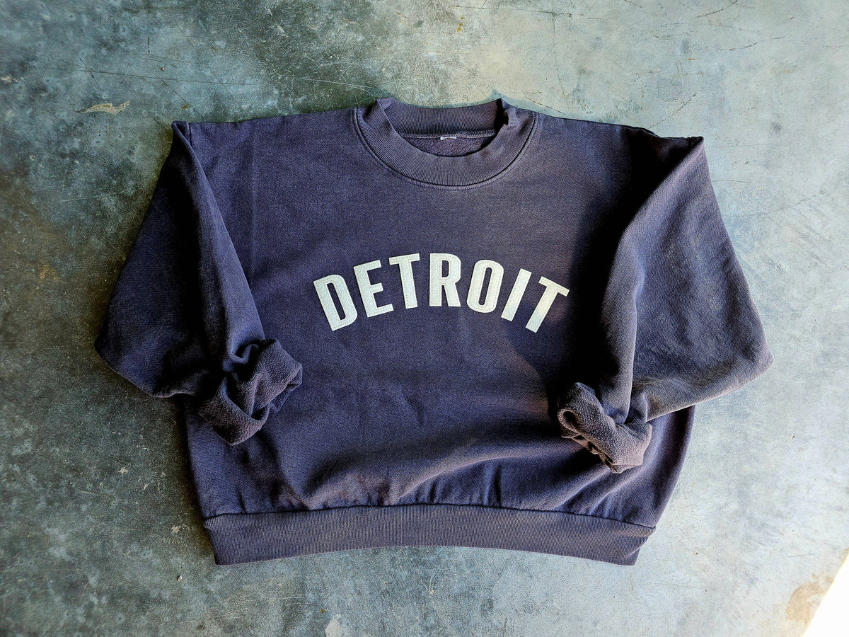 The Letterman - Garment Dye Mockneck Cropped Sweatshirt