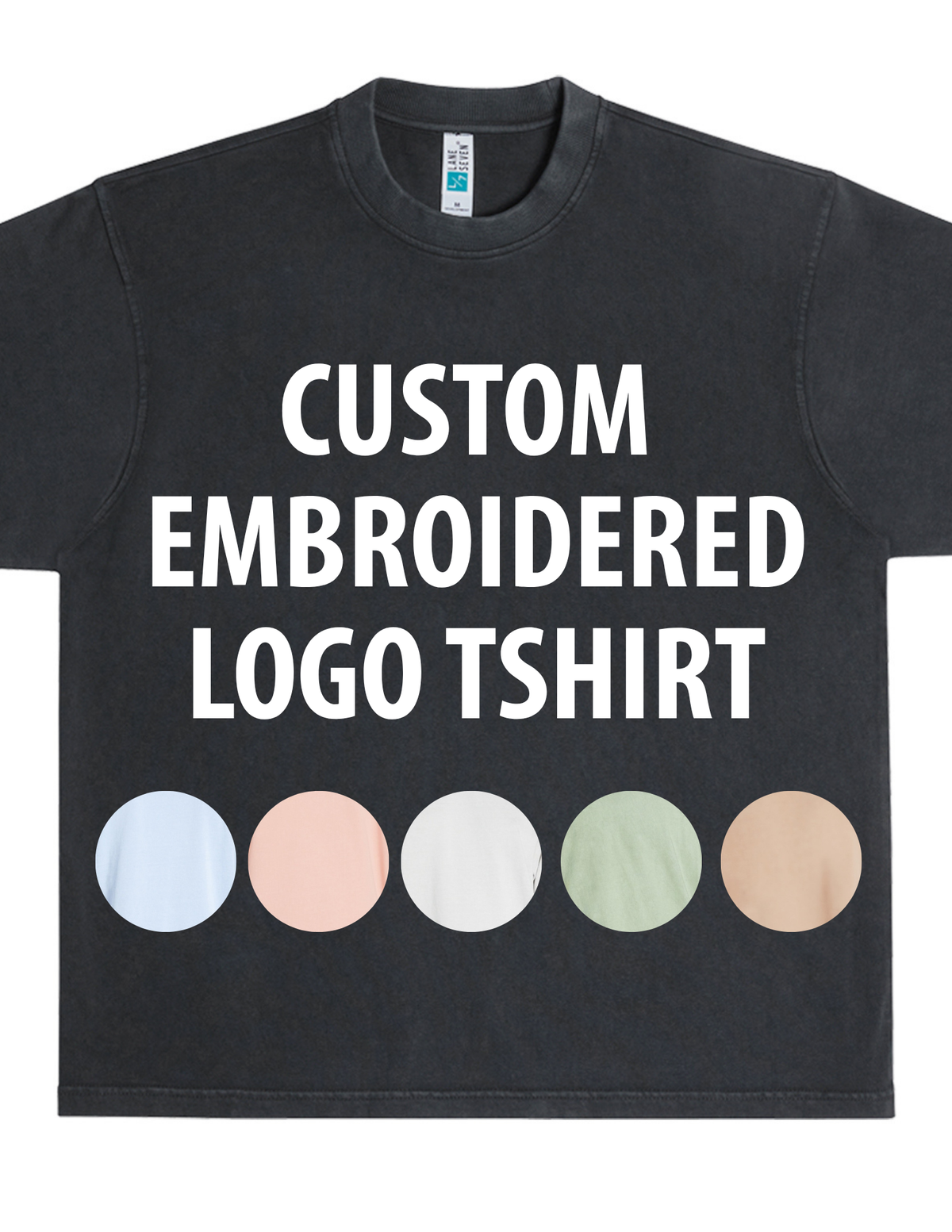 Custom Embroidered Logo Heavyweight Boxy T-Shirt