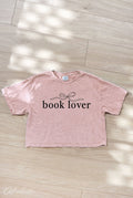 Book Lover Cropped Mineral Graphic Top