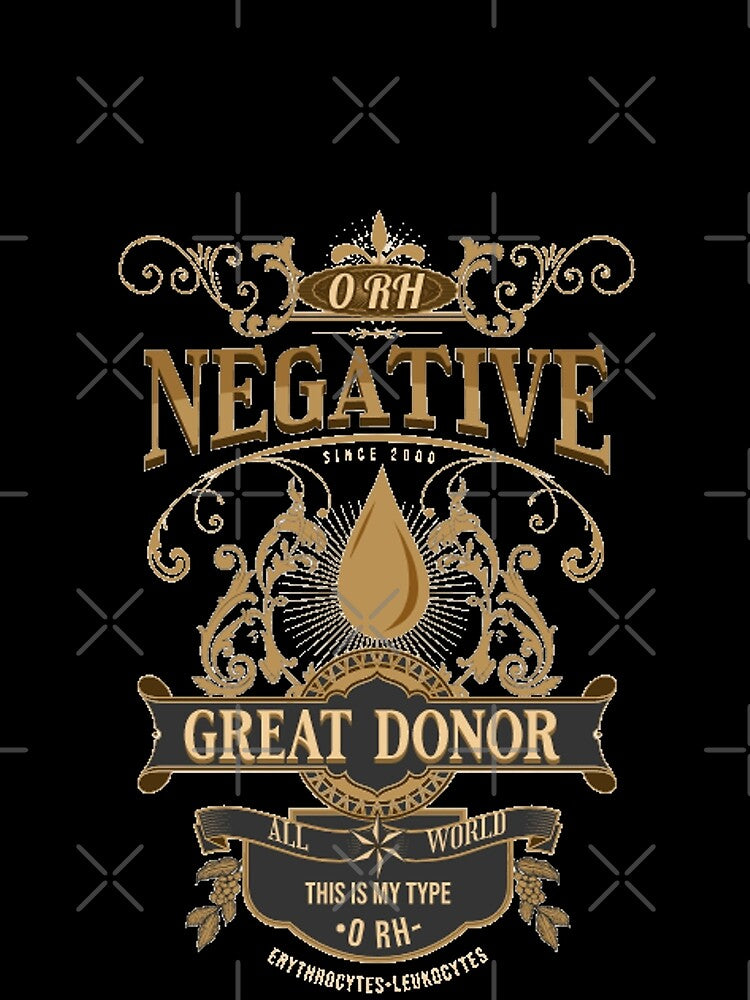 0 RH- Blood Type Negative PREMIUM GOLD by TakiArutr79