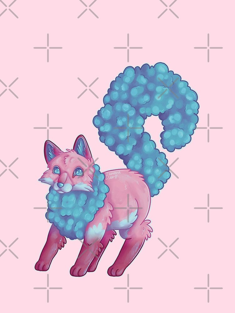 Cotton Candy Fox (Pink) by BananaBearDraws