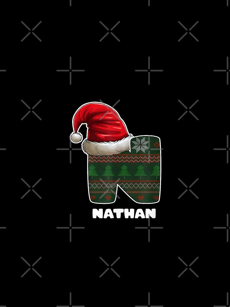 Christmas Letter N First Name Nathan by sandrahofer-art