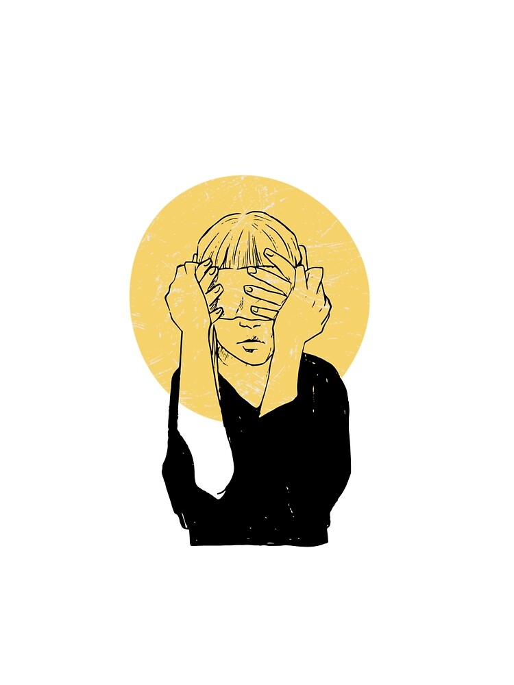 Minimal Aesthetic Girl with Golden Sun by “KPLN Designs