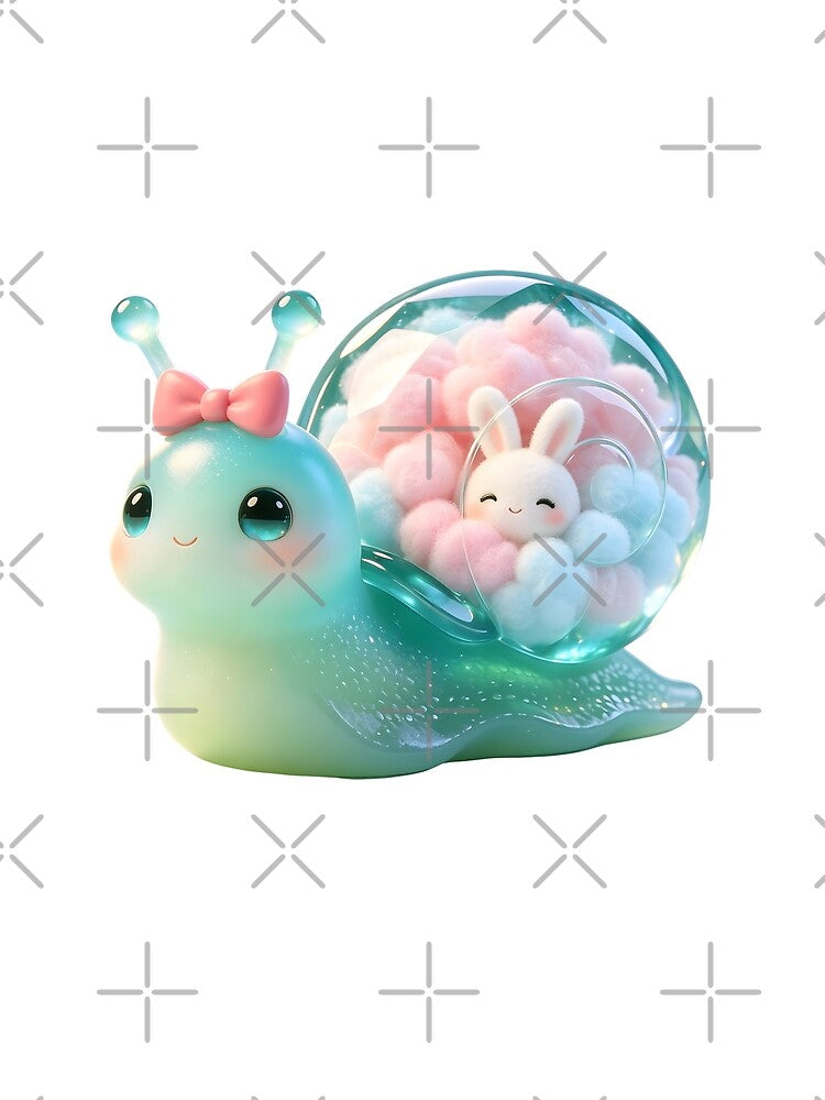Emerald Snail - Kawaii Bunny in a Cloud Crystal Shell by ABYSSLAB
