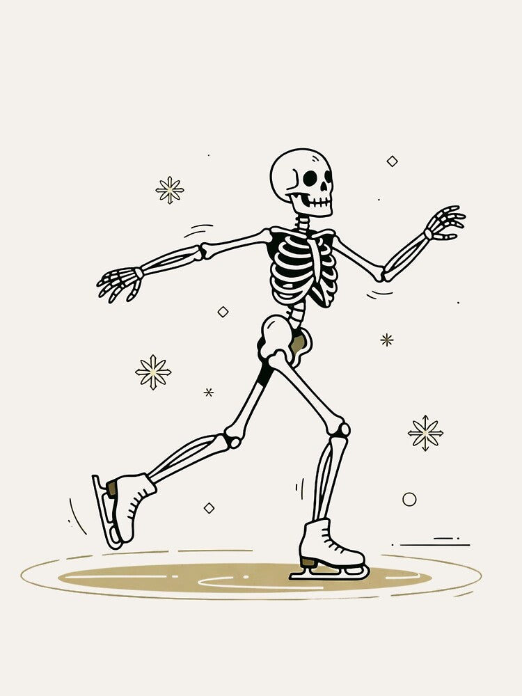 ICE SKATER | Minimalist Skeleton Streetwear Art by DEADLINE.