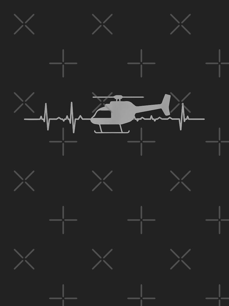 Helicopter Heartbeat Funny EKG Pilots And Aviation Gift Men by JeanHillz