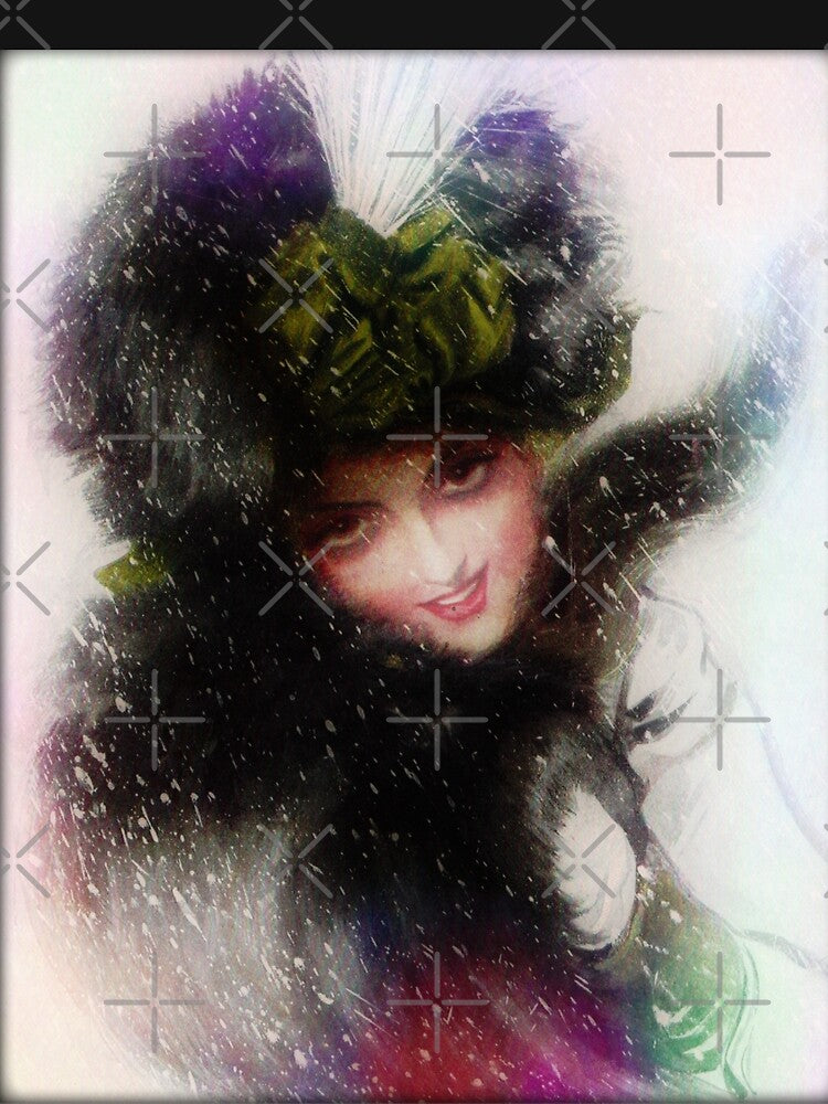 Beautiful Colorful Vintage 1911 Lady Dressed Fashionably by Mary Riley
