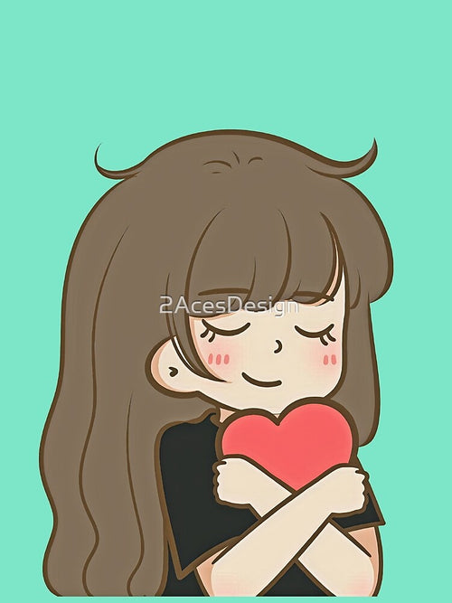 6 - Love Girl, cute cartoon couples design for children, for family, for brother and sister or for best friends. by 2AcesDesign