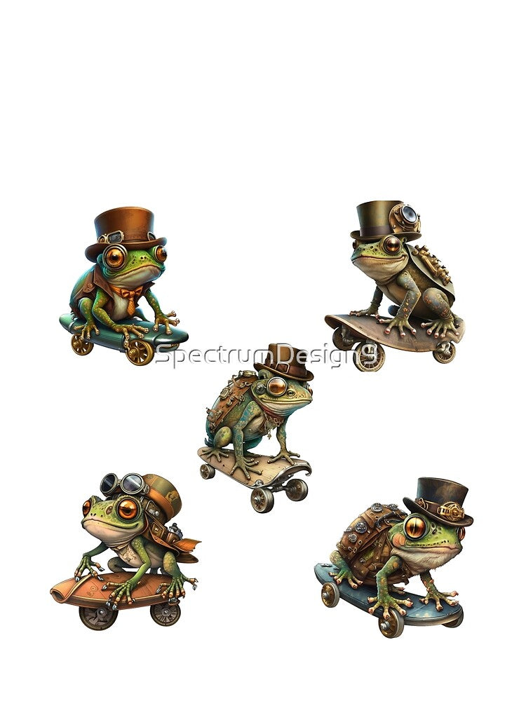 Steampunk Frogs Transparent Sticker Pack 1 by SpectrumDesign9
