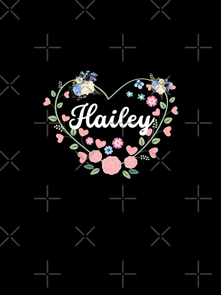 Hailey - Custom Girls Name Gift | Floral Name Calligraphy Design by Delandor