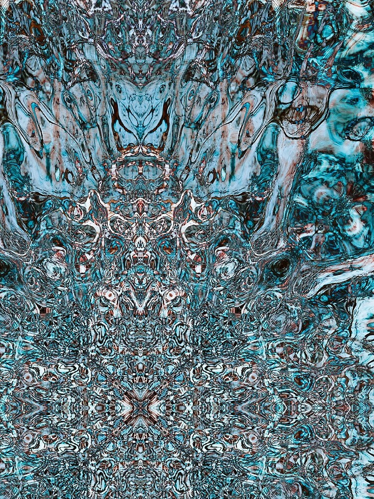 Symmetrical design in blue by Psilographics