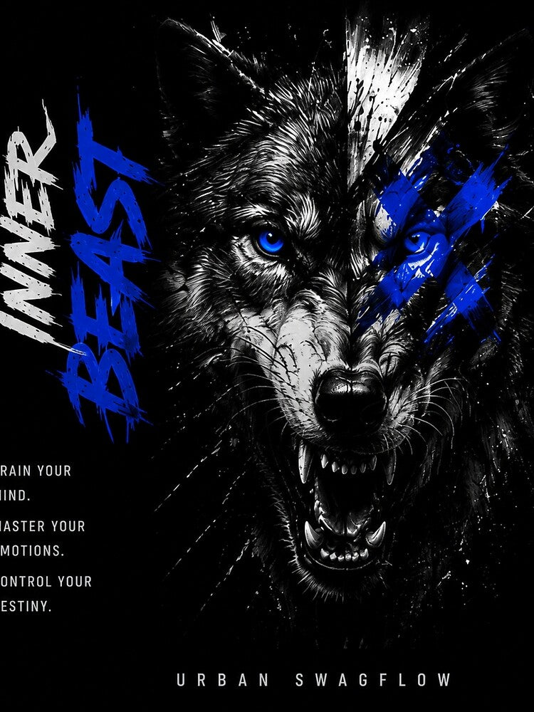 Inner Beast – Wolf Streetwear Graphic Tee by UrbanSwagFlow