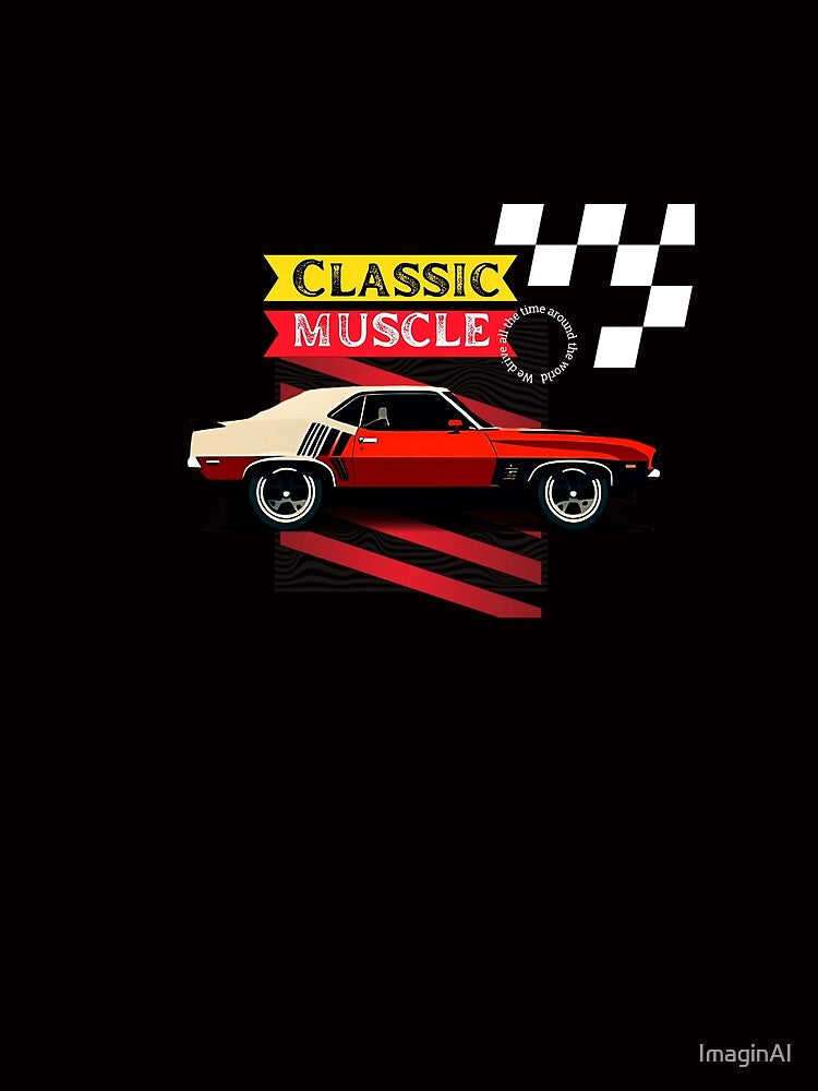Classic Muscle Car Racing Vintage Sports Car by ImaginAI