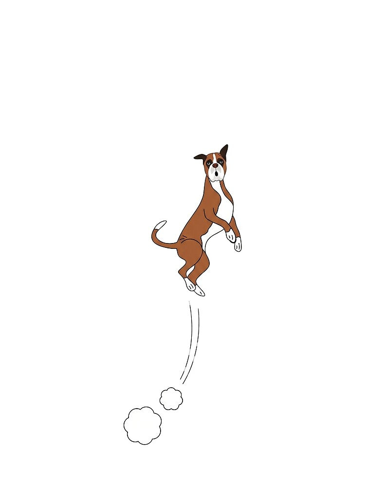 Boxer Dog Jumps by Dmo3HarkoArt