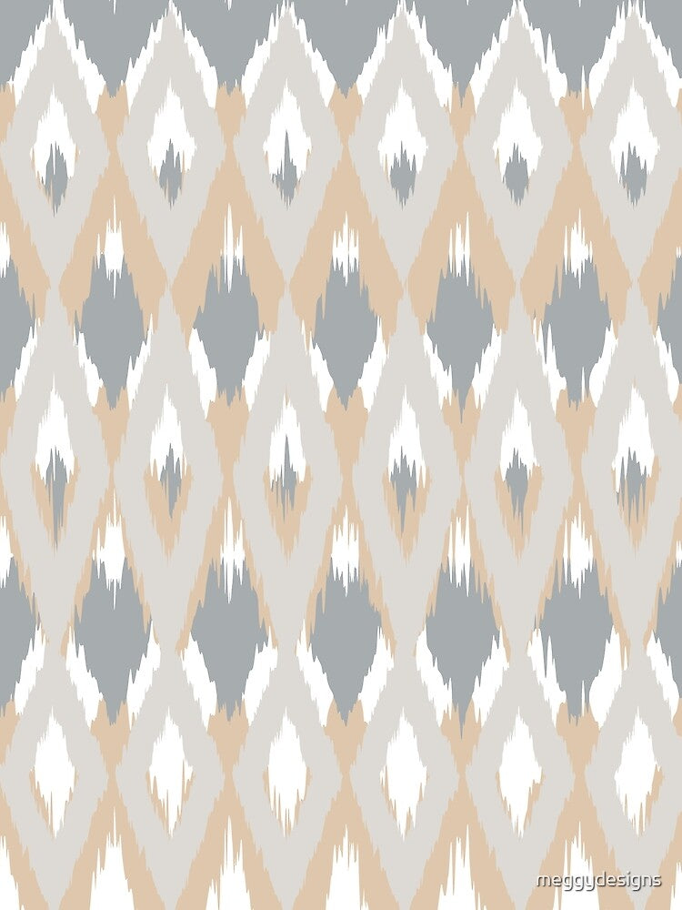Boho, Ikat Pattern, Blush, Gray, Charcoal by meggydesigns