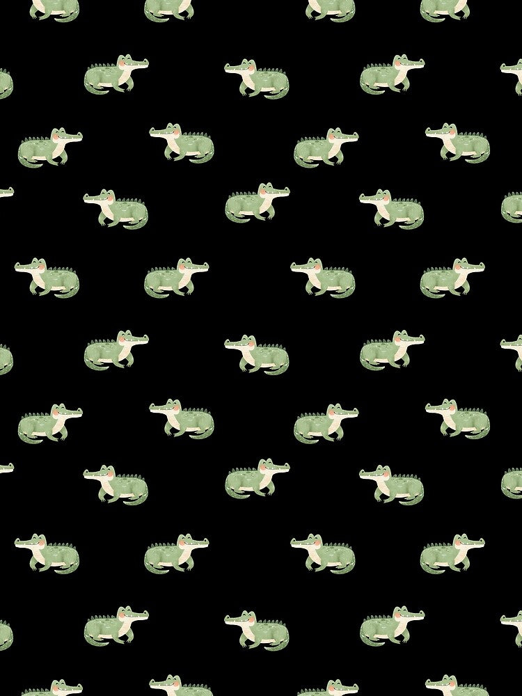 Watercolor Crocodiles on Black by KSimpson838