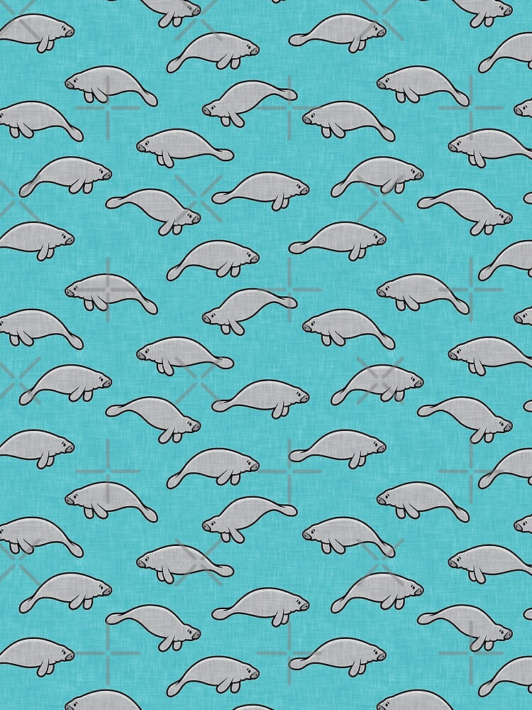 manatees - teal by littlearrow