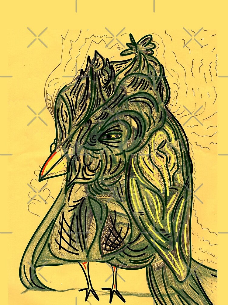 squinty grumpy bird by Sparkleweather
