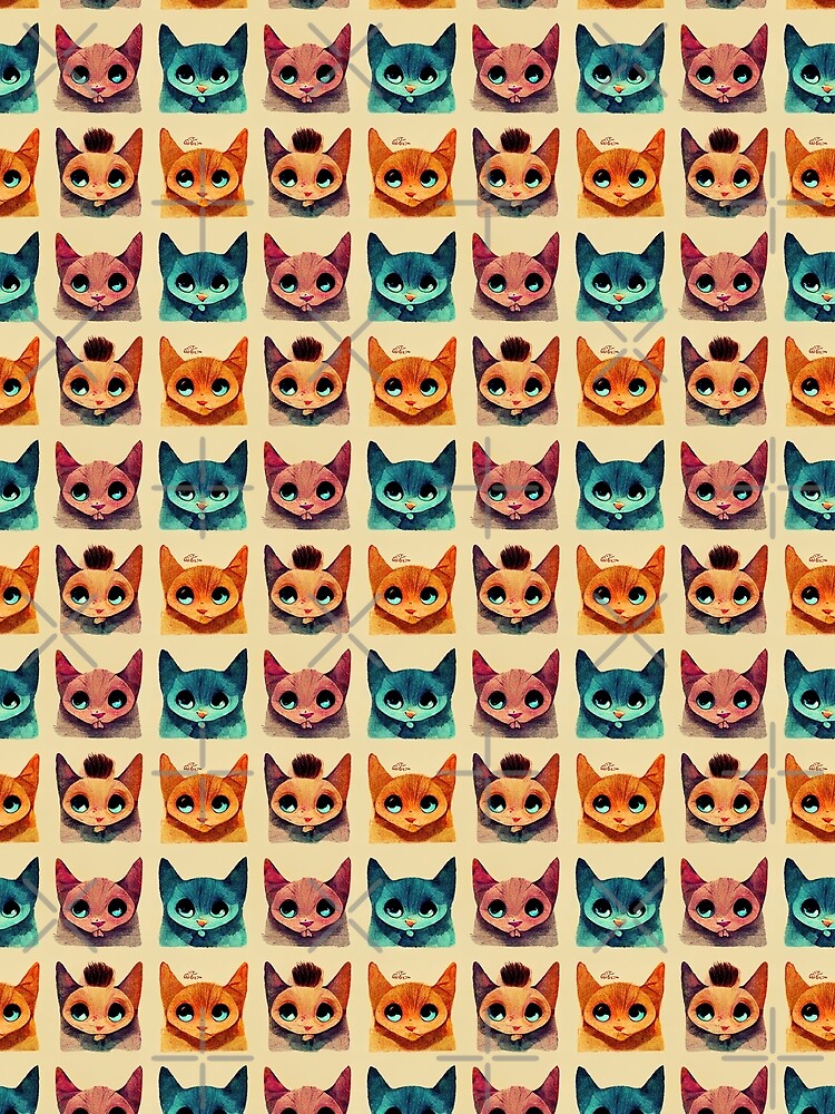 Cute Cat pattern 41 regular grid by KoolArtDistrict