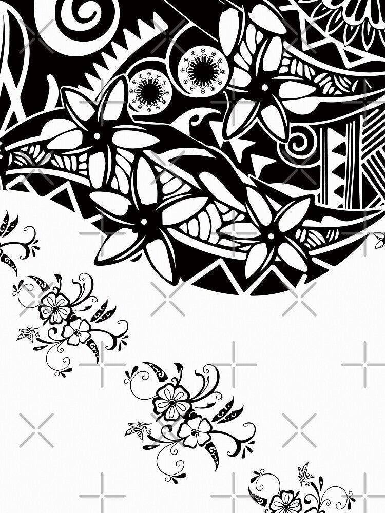 white Polynesian Tribal Printed by judsonsen