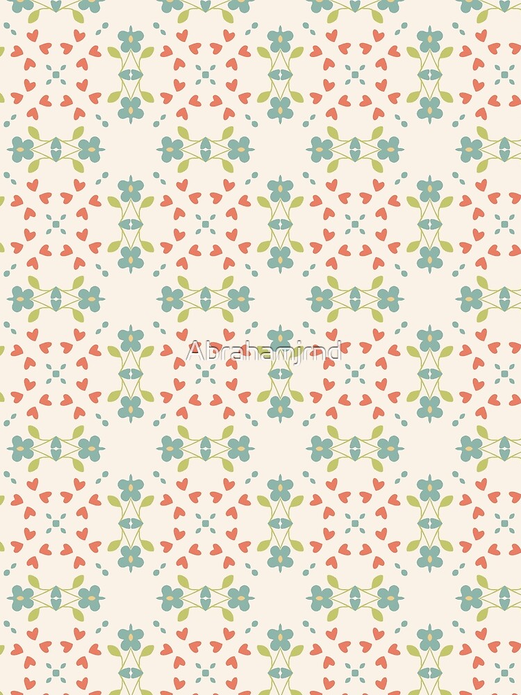 vintage abstract colorful flowers seamless repeat pattern by Abrahamjrnd