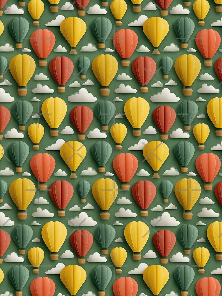 Colorful Balloons Floating Above Soft Cotton Clouds by Piotrek0001