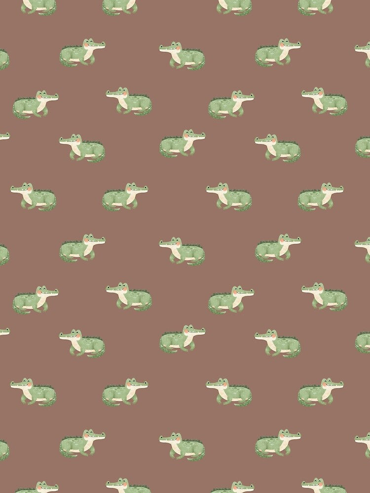 Watercolor Crocodiles on Brown by KSimpson838