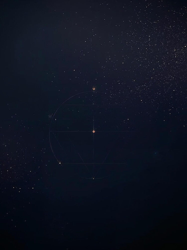 Negative Space Sacred Geometry – Hidden Cosmic Structure Minimal Gold Design by ArtivaNest