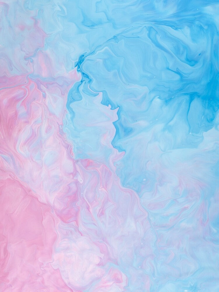 Pink & Blue Marble, Cotton Candy Dream Watercolor by newburyboutique