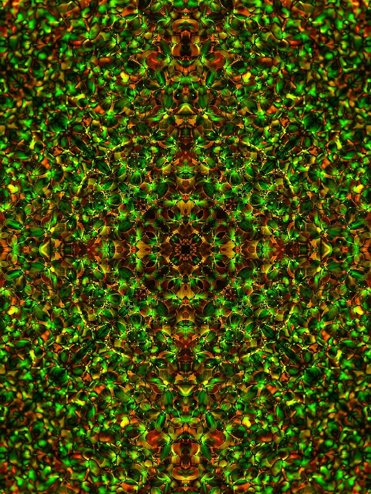 Ornamental carpet in yellow-green by Psilographics