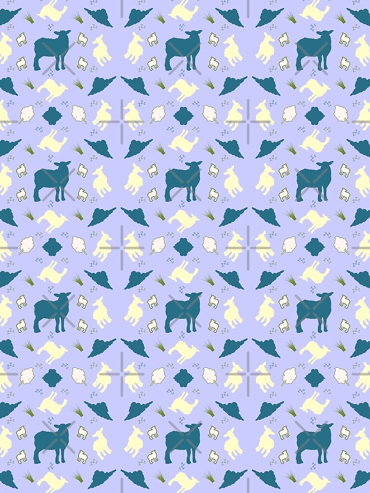 Fluffy Cotton-Like Sheep, Soft Relaxing Pattern by vystudio