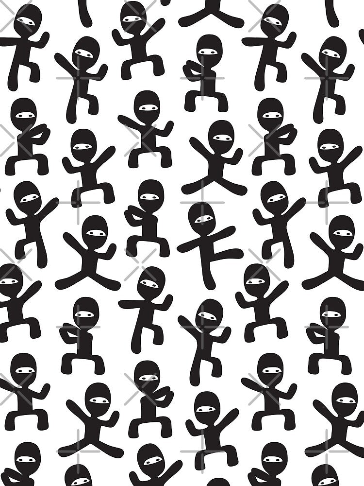 ninjas - black on white by littlearrow