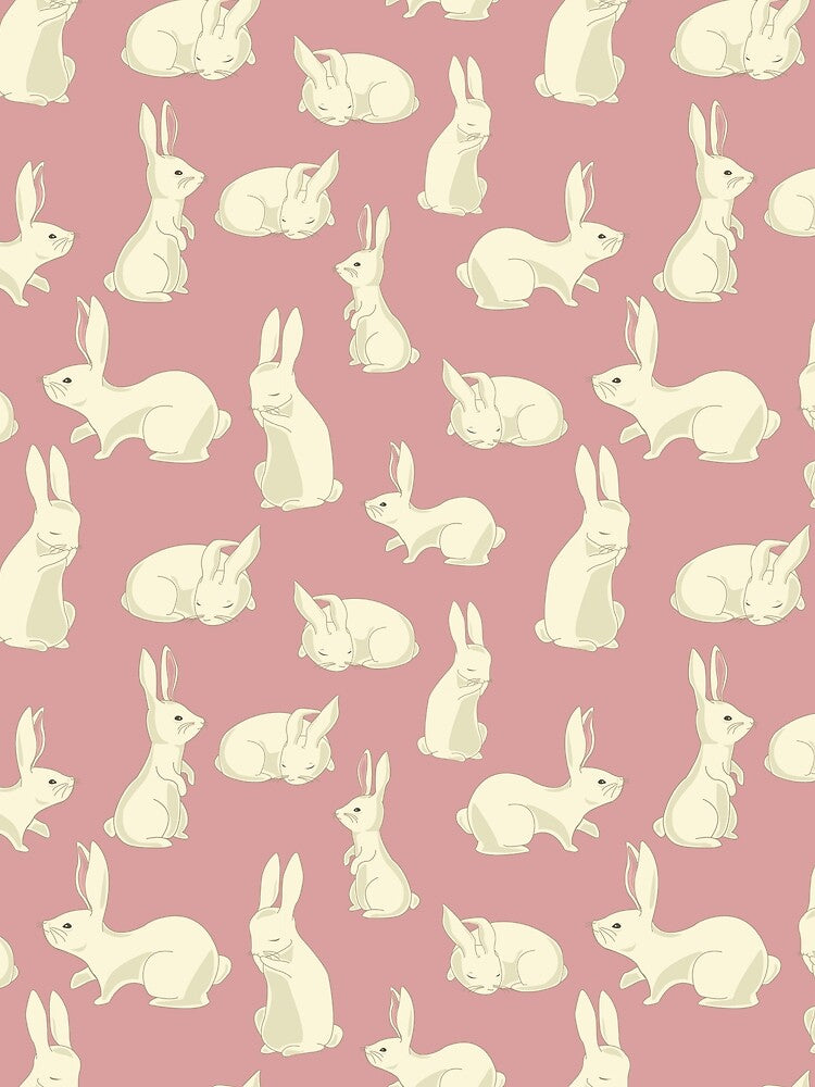 Soft Bunny Pattern Muted Pink by cherishakayart