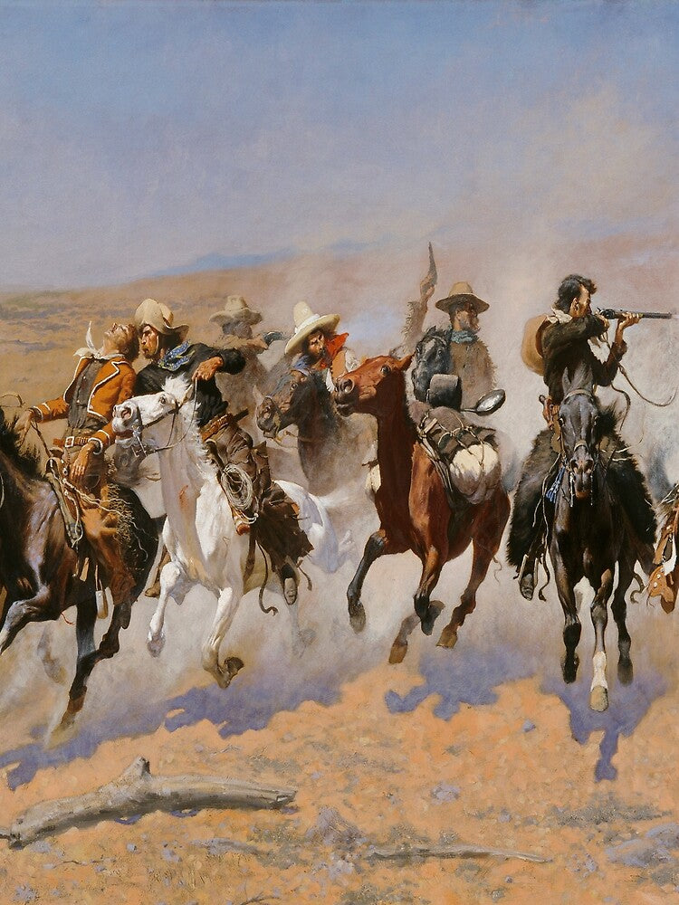 Frederic Remington's A Dash for the Timber by mosfunky