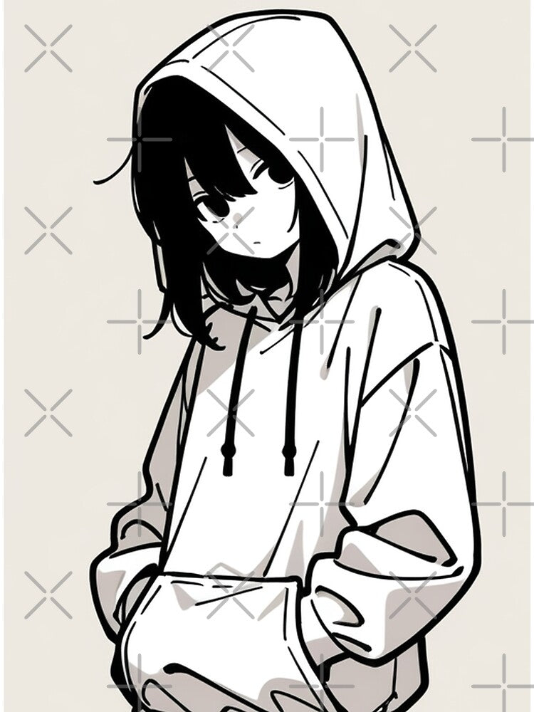 Fashion - Man in White Hoodie Hood Up Streetwear Anime by AnimeShin