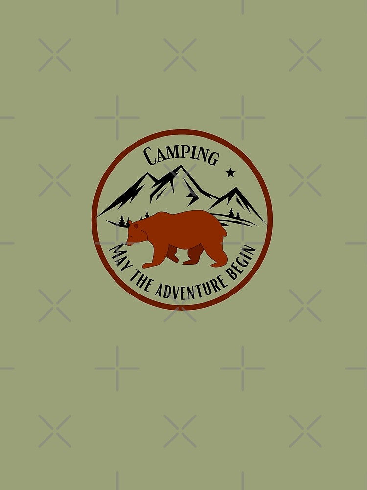 vintage camping adventure with bear by Growwithme