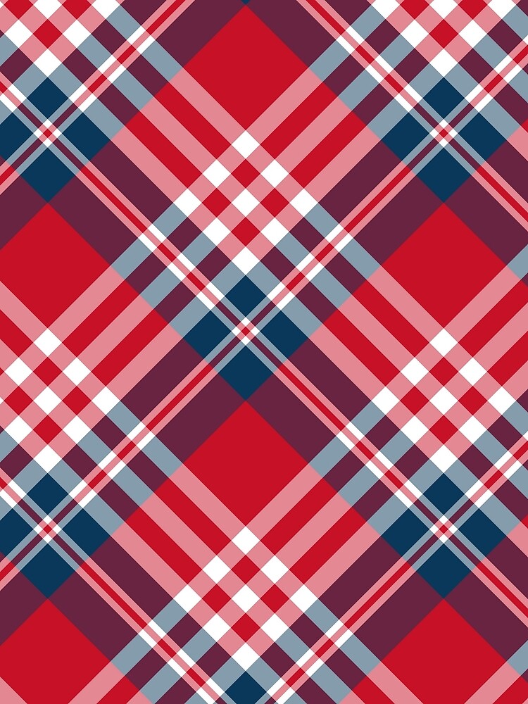 Red White and Blue Patriotic Plaid by pugmom4