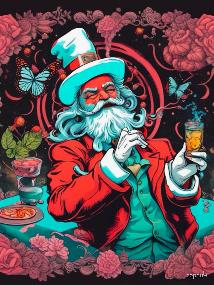 Santa Smoking Opium with Butterflies by zepdu4