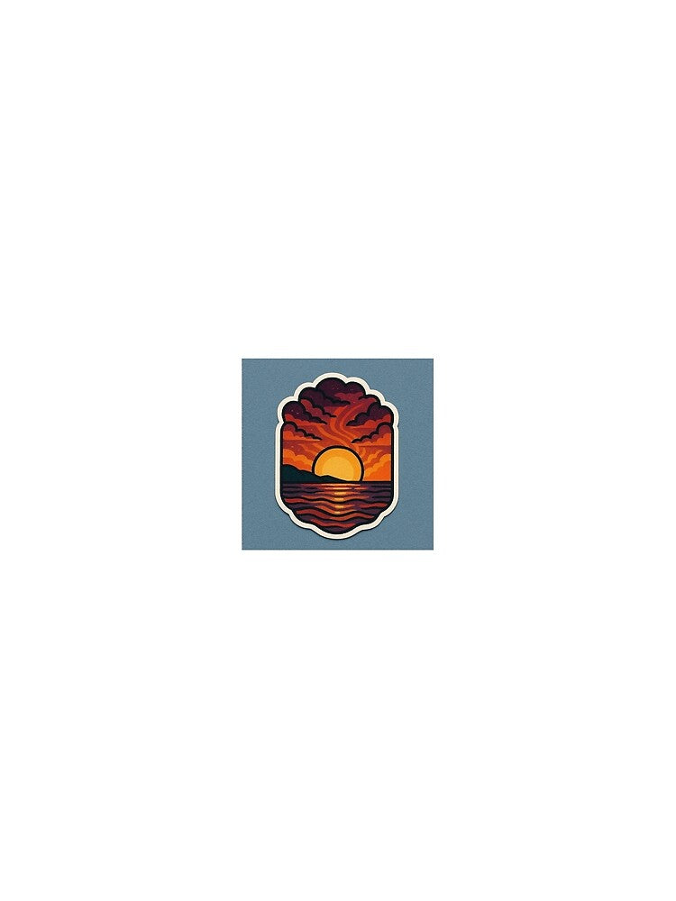 Vintage Sunset Ocean Sticker by EmylDesigns