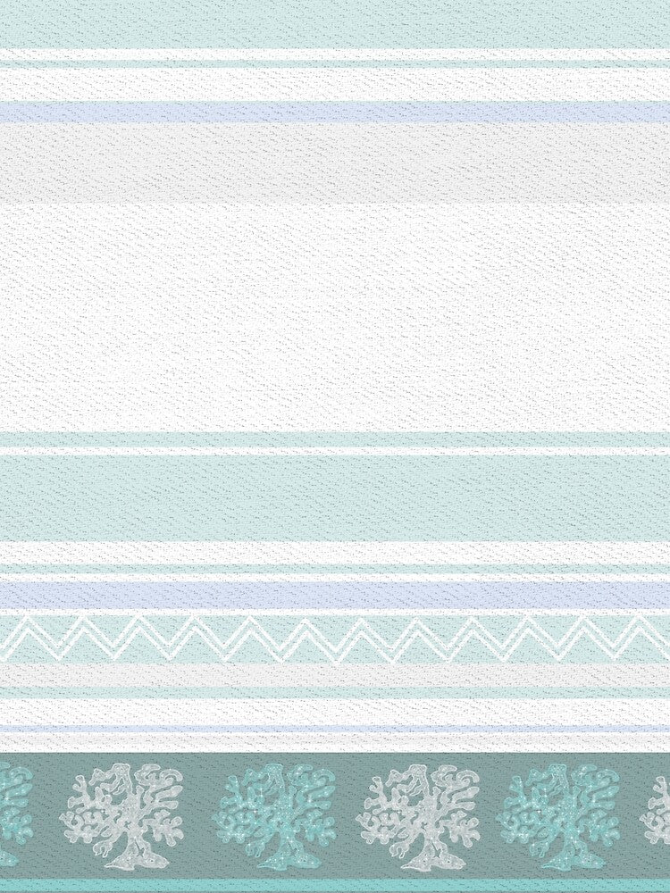 Aqua and White Coral Coastal print by PrissDodrill-86