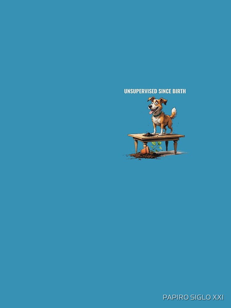 Unsupervised since birth – Naughty Scruffy Dog Illustration by PAPIRO SIGLO XXI
