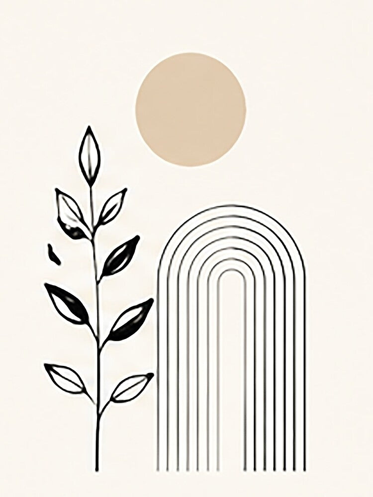 Minimal Rainbow Botanical | Scandinavian Abstract Decor by Sara-Ai