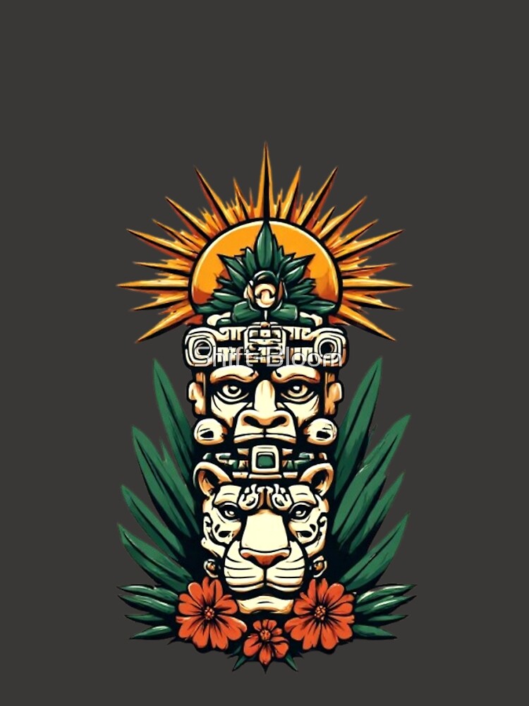 Mayan Totem with Golden Sun | Elysium Echoes Icon by Shift-Bloom