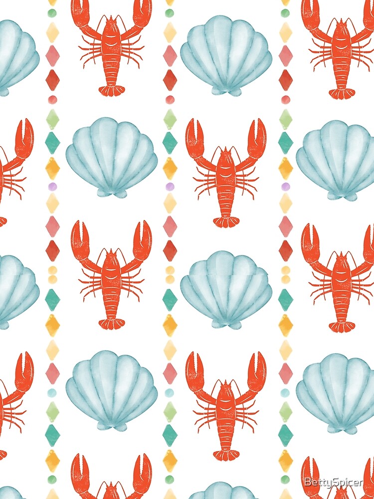 Lobster Shell Watercolour Pattern by BettySpicer